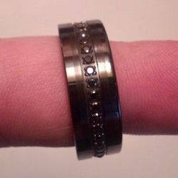 Tungsten Carbide Black Sapphire Size 9