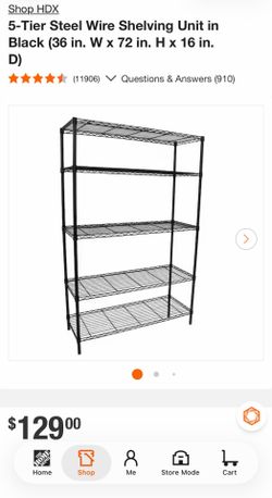 HDX 5-Tier Steel Wire Shelf MSRP $129