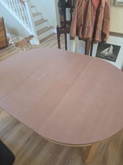 Refinished Coffee Brown Collapsible Table (45" to 65") – Durable Clear Coat