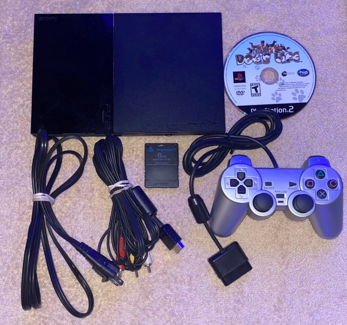 SONY PLAYSTATION 2 PS2 SLIM CONSOLE WITH VIDEO GAME & CONTROLLER