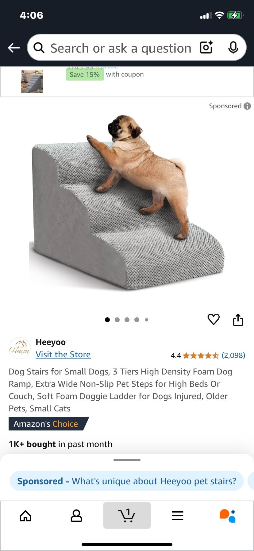 Brand New Gray Dog Bed A 3 Steps