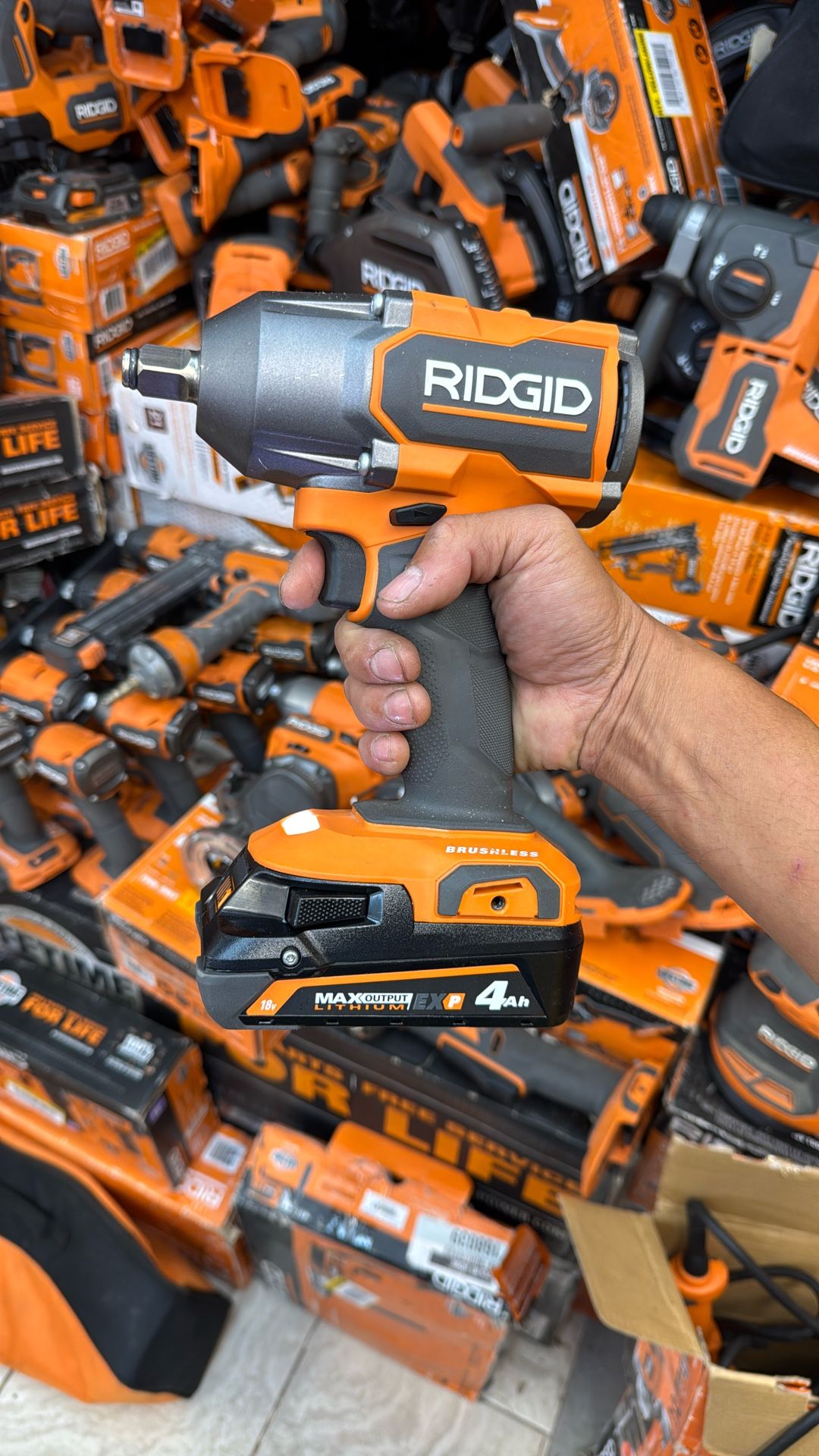 Ridgid 1/2 Inch Impact With Battery Brushless Model And Max Output Battery Model