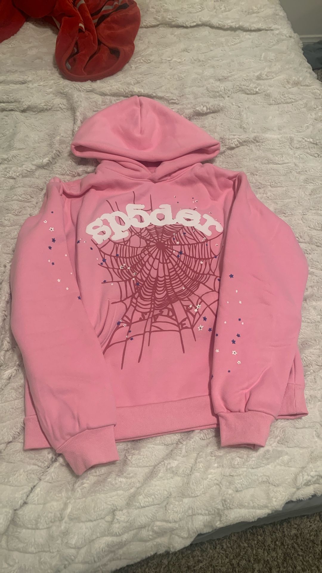 Pink Medium Sp5der Hoodie 