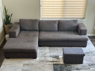 [Gray] [Upholstered] Sectional Couch – [Used]