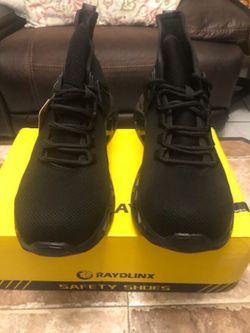 Raydlinx Black Safety STEEL TOE SHOES