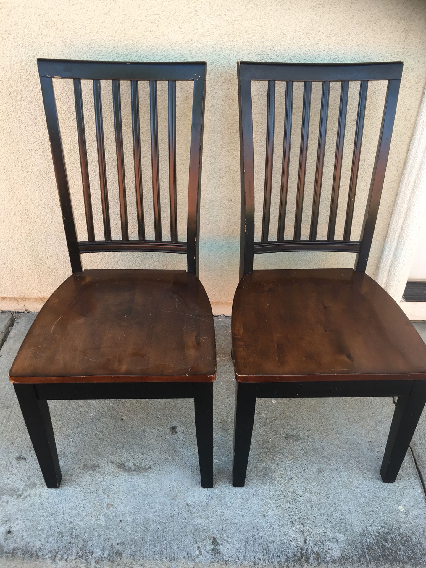 4 Solid Sturdy Wood Chairs