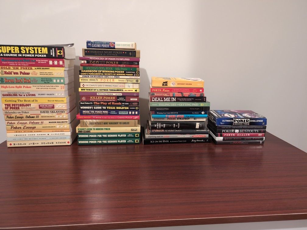 52 Poker Books Plus A Few DVDs