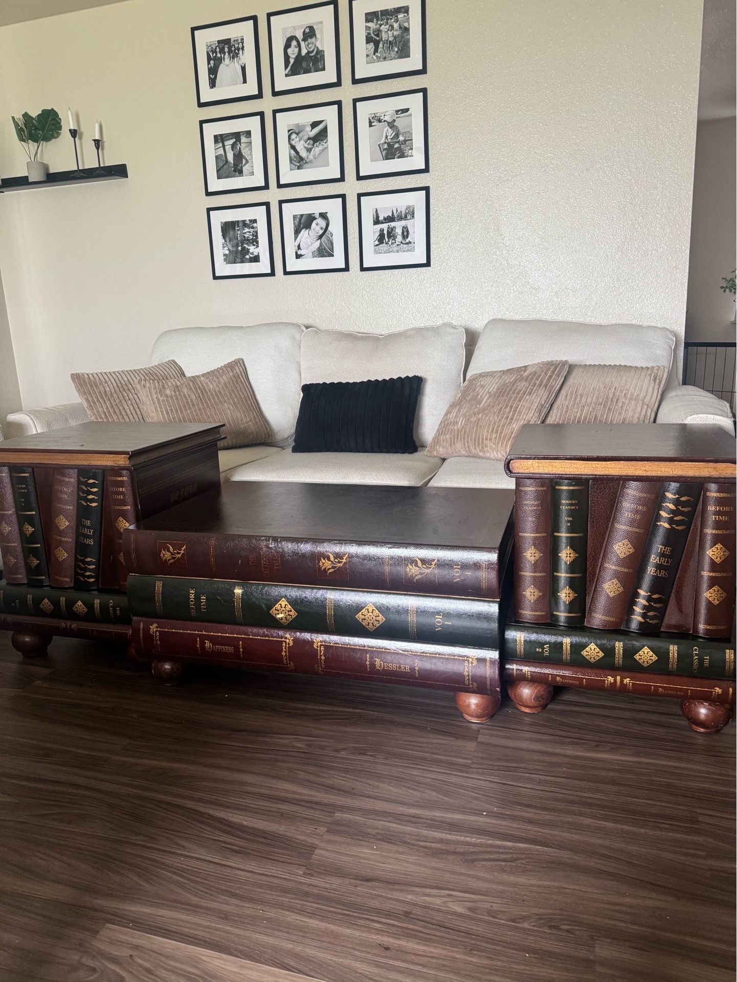 Regency style leather faux book table