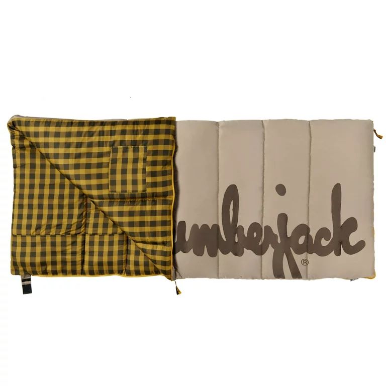 Slumberjack Grand Lake 30-Degree Deluxe Rectangular Khaki Sleeping Bag