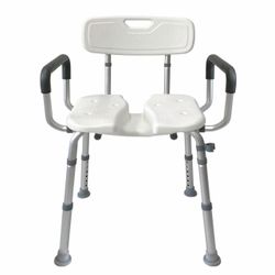 Retaoldth Ergonomical Shower Chair with Back and Arms, Integrated Anti-Slip Design Bath Chair