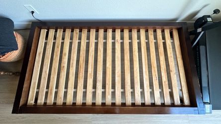 Twin XL Platform Bed Frame in Dark Walnut