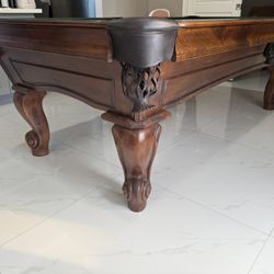 Dark Walnut Pool Table By Artisan Designs 8’ (Free Delivery & Pro Setup) New Felt Any Color + All Accessories Provided