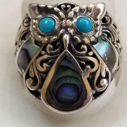 Sterling Silver Owl Design Ring