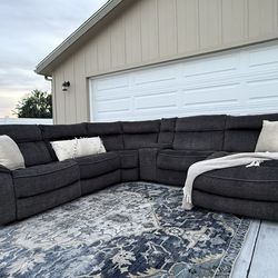 NEW Living Spaces Recliner Gray Sectional DELIVERY AVAILABLE