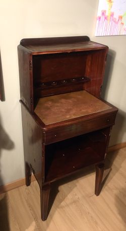 Antique Hardwood Liquor Cabinet Circa 1930s with Antique Brass Finishes