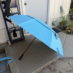 Blue golf umbrella