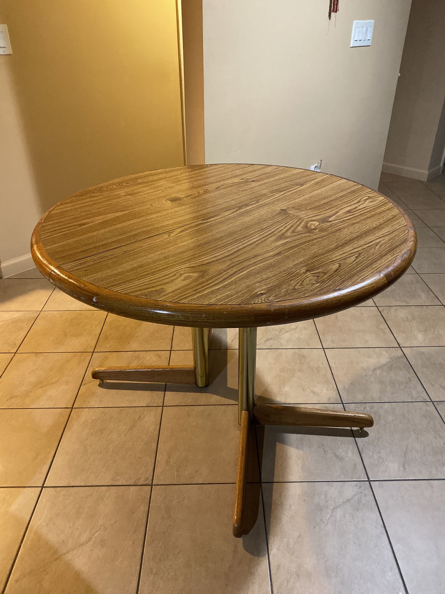 Round Table Brown Wooden - Good Condition