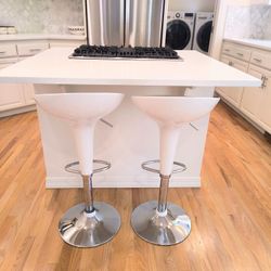 2 Contemporary Height adjustable bar stools. 