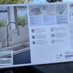 KOHLER RINGBY R38633-LVS Semi Pro Pull Down Kitchen Faucet Vibrant Stainless - New