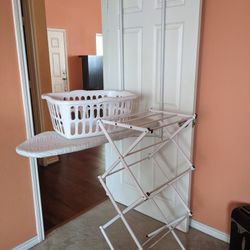 Clothes Drying Rack, Laundry Basket, Ironing Board For Door