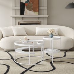 Brand New White Coffee Table Set