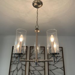 5-light brushed nickel chandelier