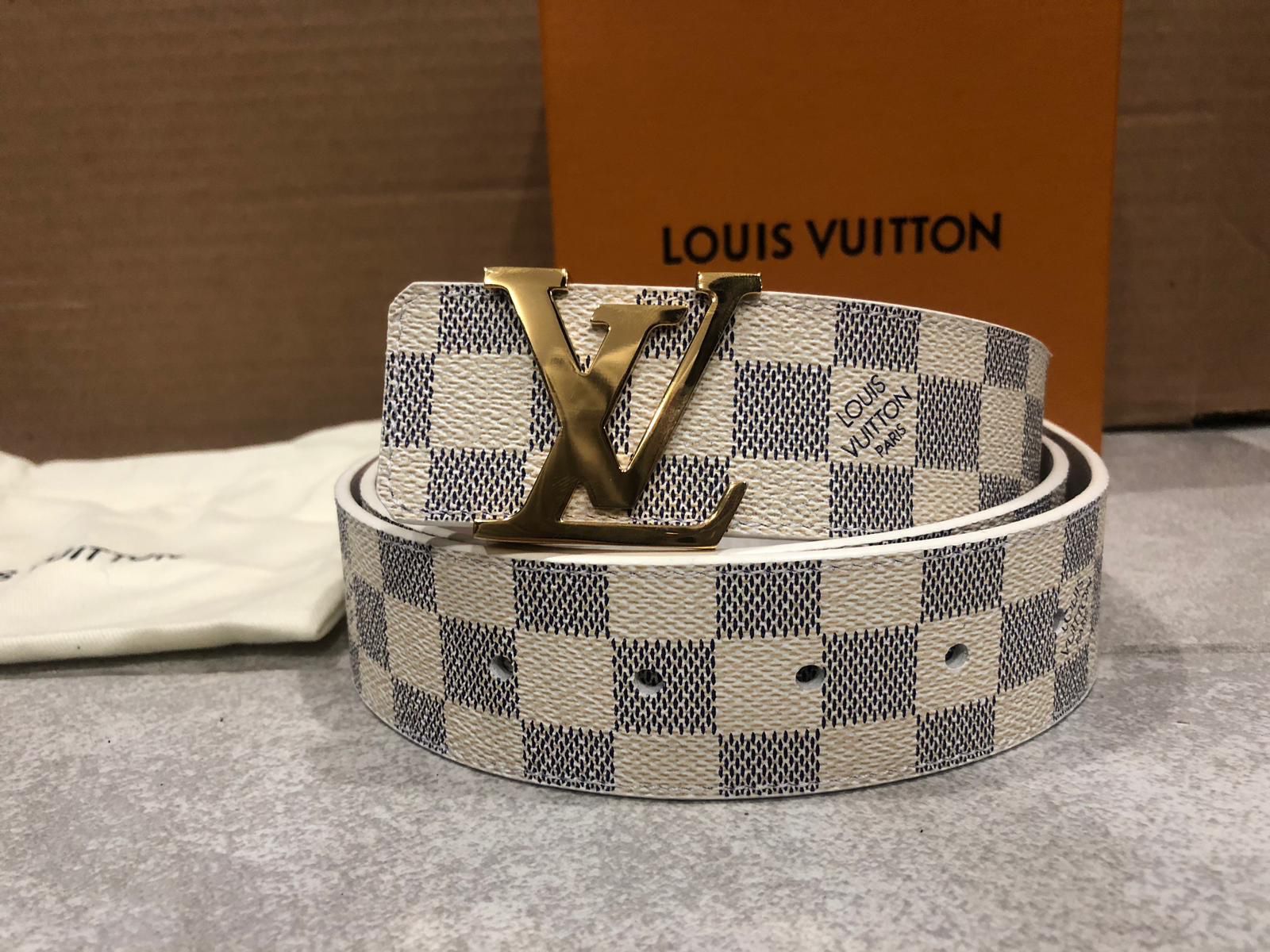 Louis Vuitton White Damier Azur Belt *Authentic*