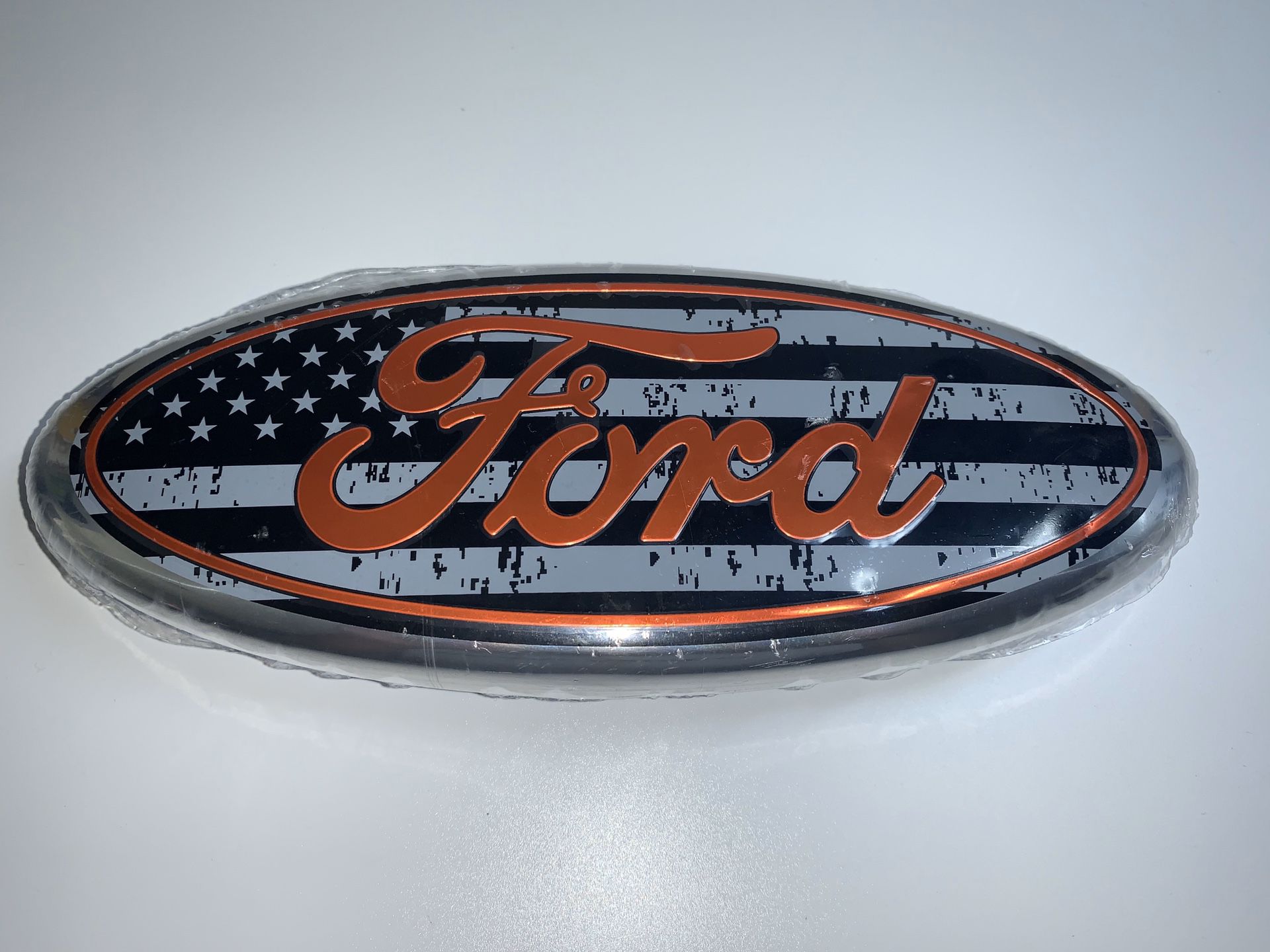 Ford Emblem Front Grille Emblems 9"X3.5" Tailgate Badge Replacement Oval Medallion (American flag emblem)