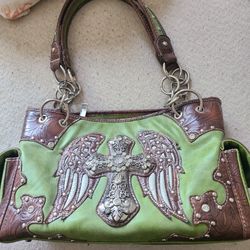 Green Purse With Cross