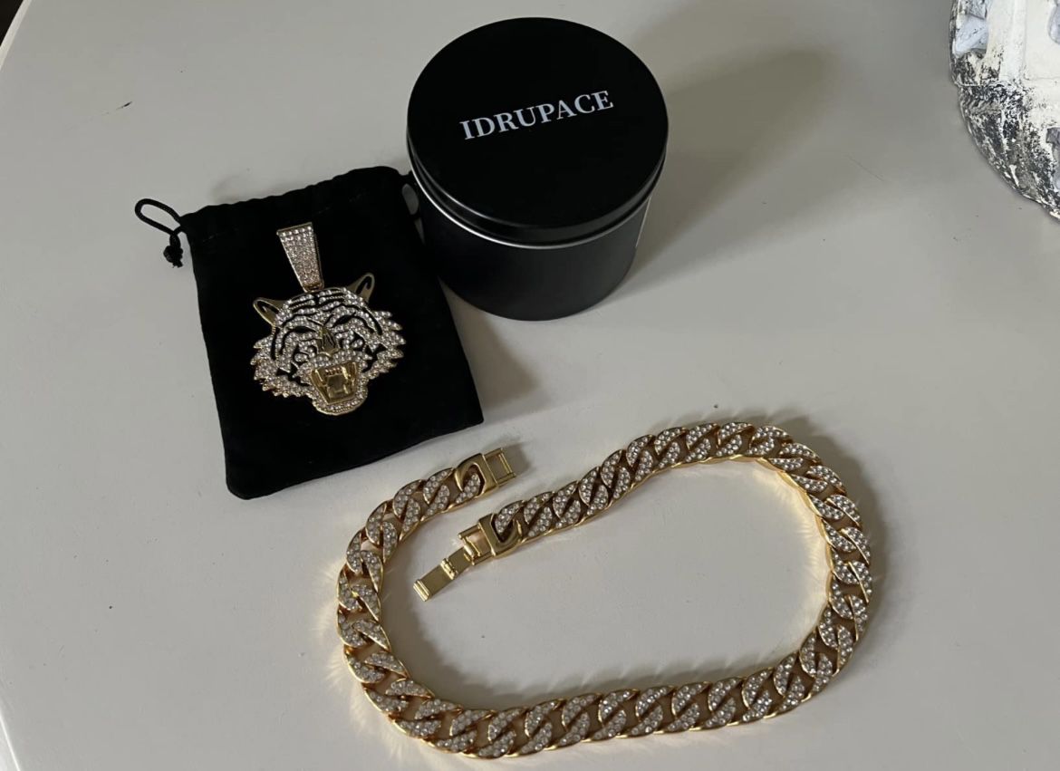 Miami Tiger Cuban Link Chain 18K Gold Silver Chain Diamond Cut Necklace Diamond Chain Jewelry
