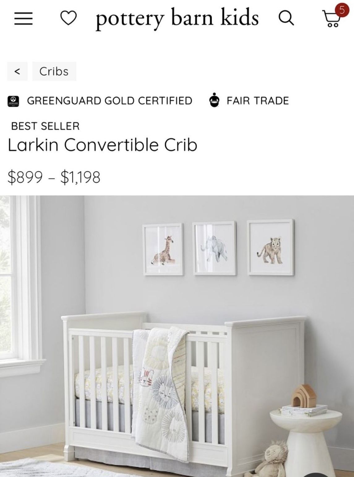 Pottery Barn Crib - Larkin
