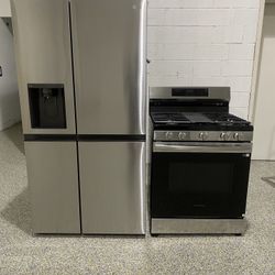 Brand New LG Craft-Ice Refrigerator + Samsung Gas Stove Set