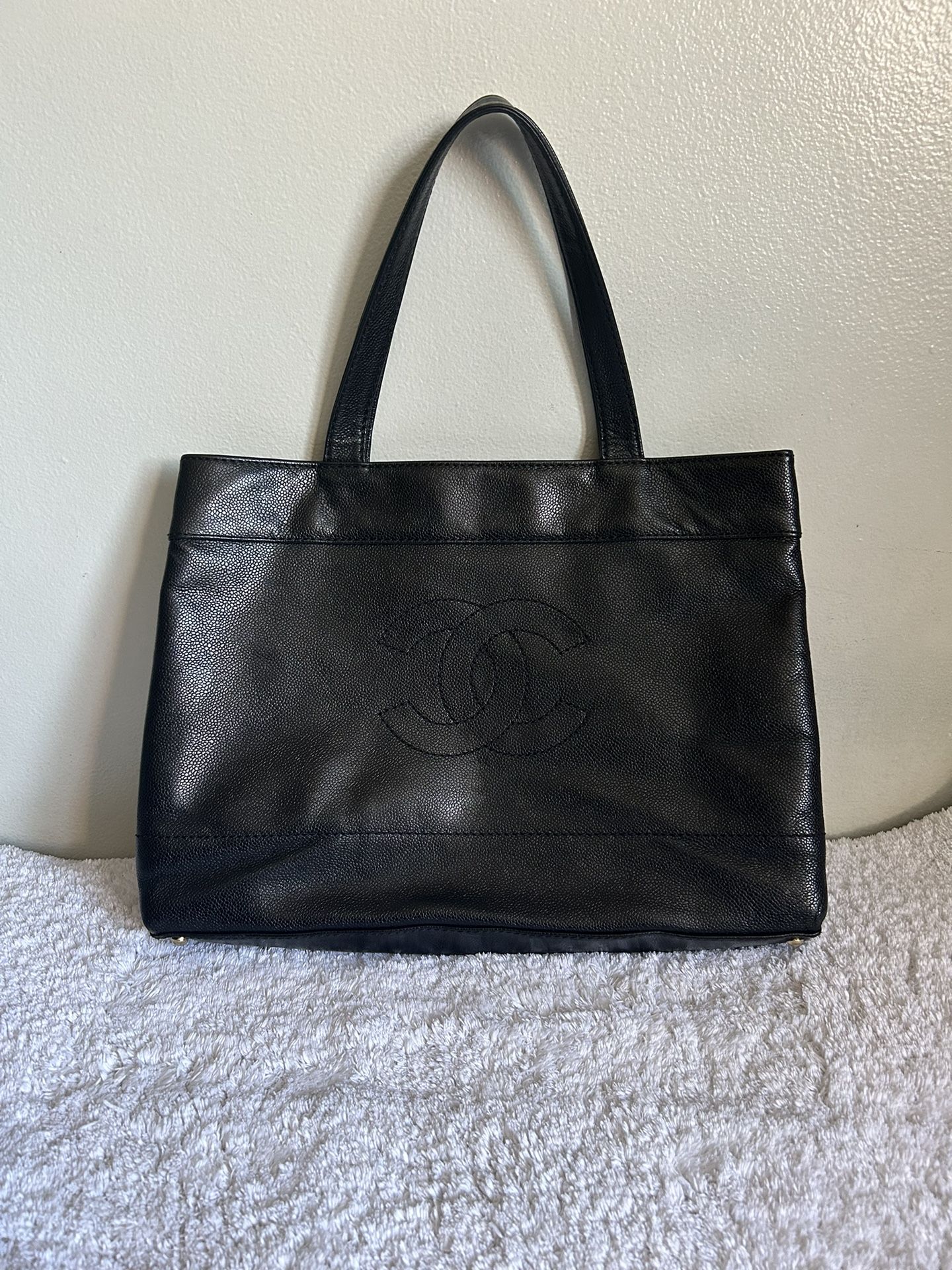 Chanel black leather bag