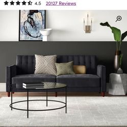 Wayfair - Black Velvet Couch/Futon 
