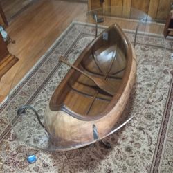 Canoe Coffee Table Glass Top