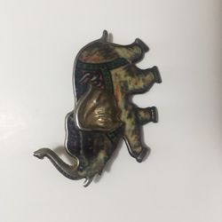 Vintage Elephant Pin Enamel And GoldTone  Taiwan ROC 2” Like New