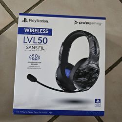 PDP Gaming LVL50 Wireless Stereo Headset With Noise Cancelling Microphone: Black - PS5/PS4