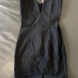 Vintage Y2K Nasty Gal Black Mini Bustier Bodycon Dress Sz XS USA HOT SEXY 