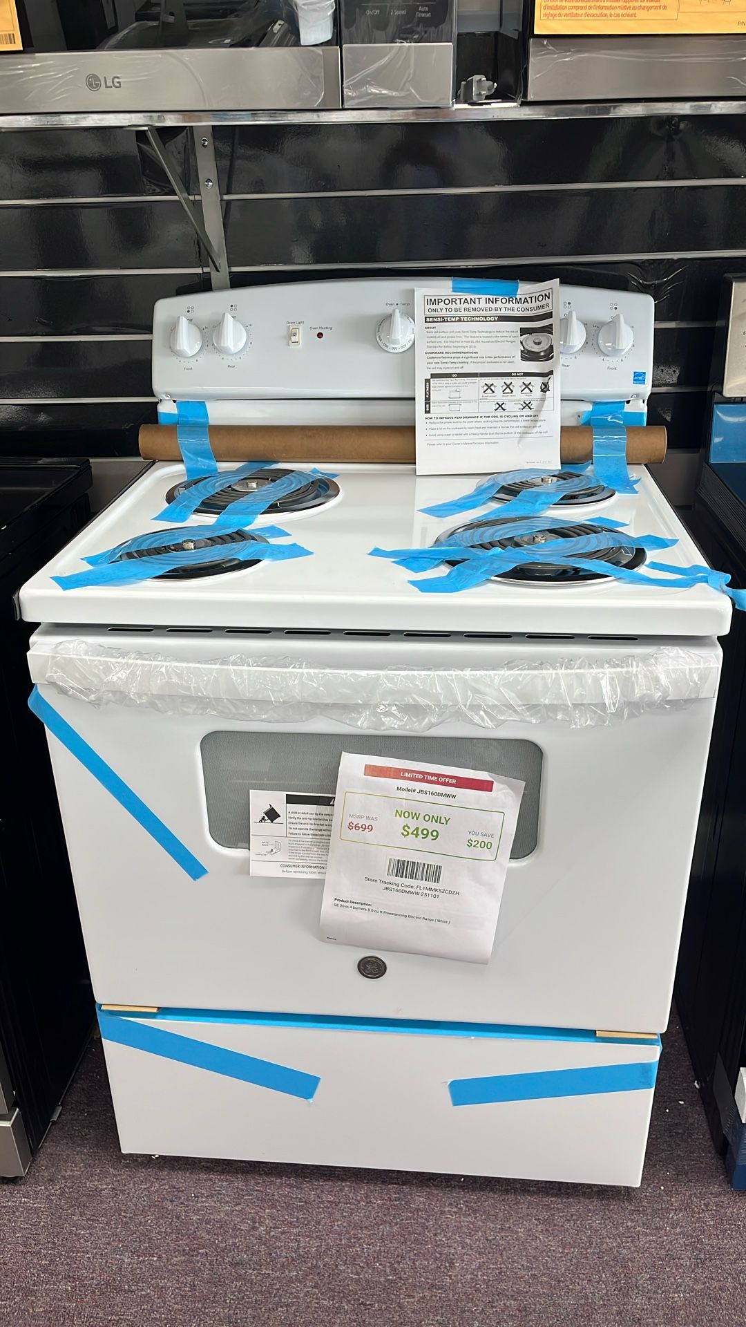 White Electric Stove New 1 Year Warranty 
