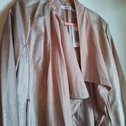 Rose Gold Faux Leather Jacket with Dress