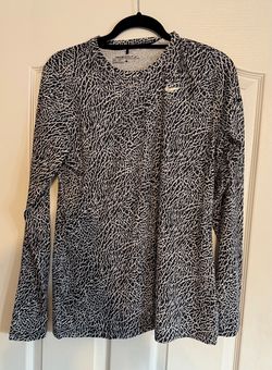 Nike Golf Dri-FIT Long Sleeve Top – Women’s Size L – Black/White Print