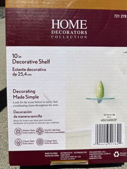 HOME- Decorative 10” x 4”  Corner Glass Shelf