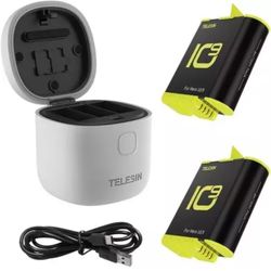 TELESIN 2-Pack Batteries Waterproof Allin Box Charger for GoPro Hero 12/11/10/9