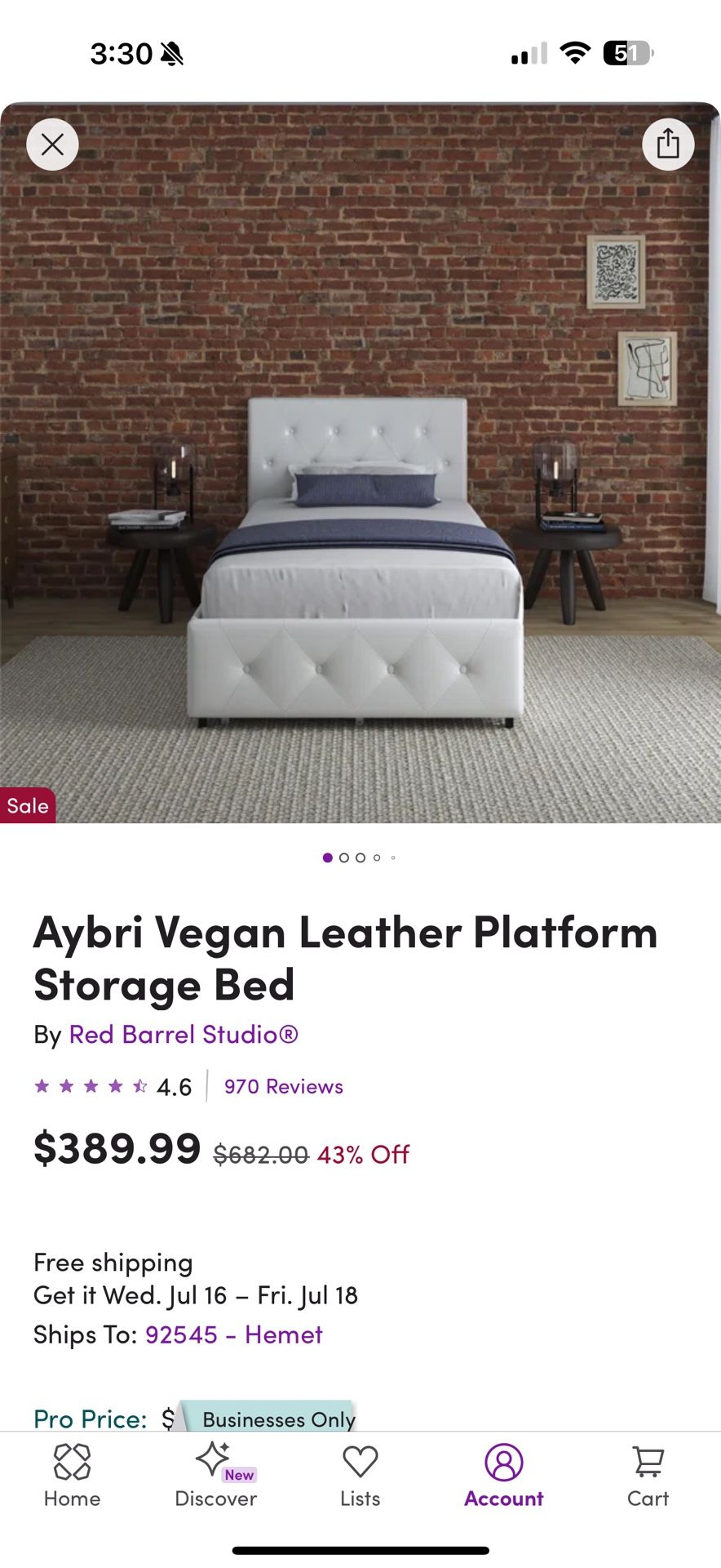 Tufted Upholstered Twin Bed Frame with Storage – Gently Used