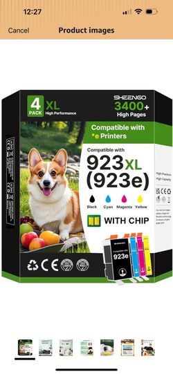 Brand New In Box Unopened   923XL e Ink Cartridges Combo Pack Replacement for HP 923XL 923e 923 Ink Cartridges for HP Printers OfficeJet Pro 8