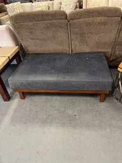 Dark blue ottoman bench (in store)