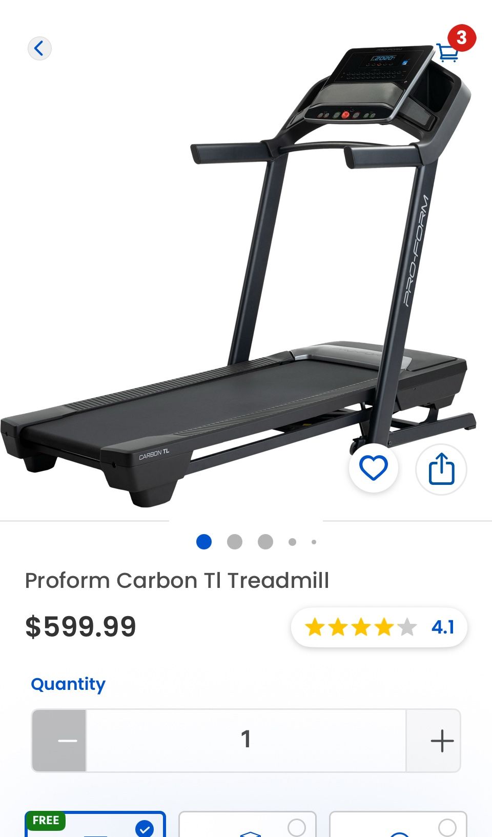 Pro Form Carbon TL Treadmill.