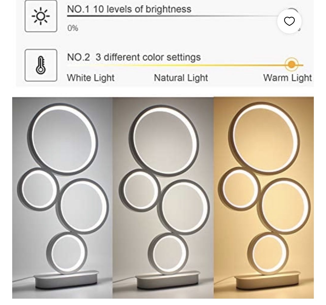 931 LENIVER LED Table Lamp, Modern Dimmable Bedside Table Light, 18W