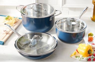 Princess House Navy stainless steel set
