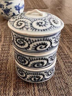 Rare Antique  White & Blue Porcelain From Japan 